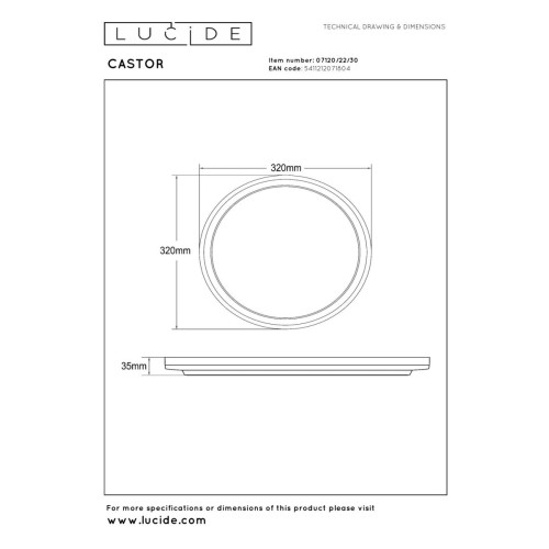 Потолочный светильник Lucide Castor 07120/22/30