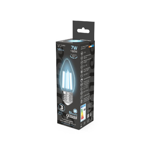 Лампа светодиодная Gauss Filament E27 7W 4100K 103802207