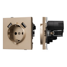 Механизм розетки с USB зарядкой Arlight SCT-TENDO-MUAA-PL-GD (230V, 16A) 054085 Механизм розетки с USB зарядкой Arlight SCT-TENDO-MUAA-PL-GD (230V, 16A) 054085