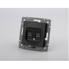 Механизм компьютерной розетки двойной Arlight SCT-MPC2-PL-BK-V (RJ-45, CAT6) 049853