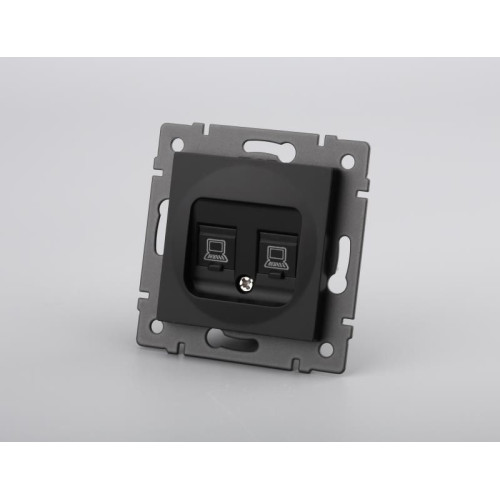 Механизм компьютерной розетки двойной Arlight SCT-MPC2-PL-BK-V (RJ-45, CAT6) 049853