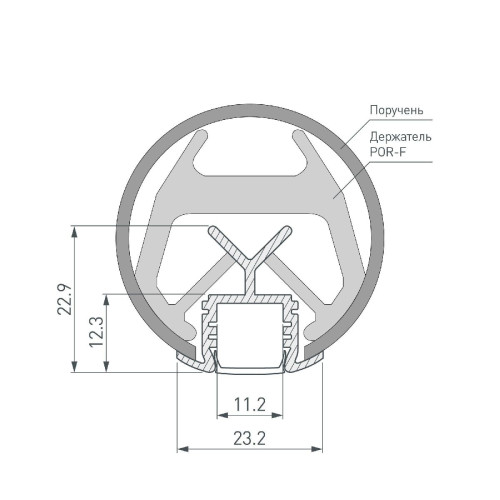 Алюминиевый профиль Arlight KLUS-POR-F-1000 ANOD 019181(1)