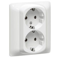 Розетка 2х2К+3 Legrand Galea Life 16A 250V с/з со шторками автоматические клеммы белая 771033