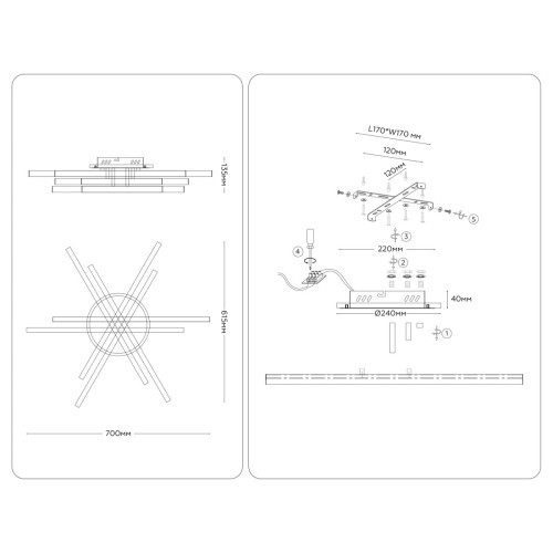 Потолочный светильник Ambrella Light Comfort LineTech FL6271