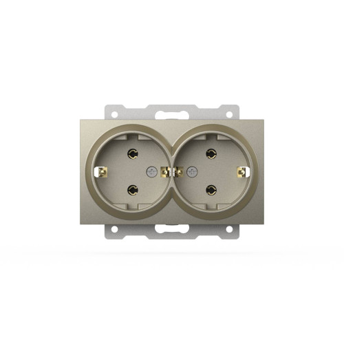 Розетка двухместная с заземлением ELBI Zena Vega 609-011400-907