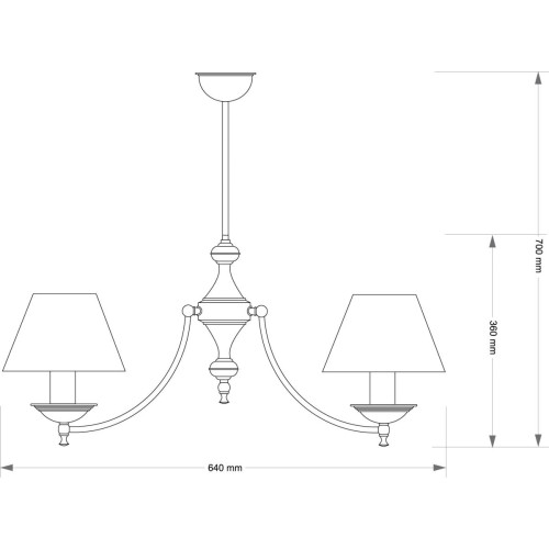 Люстра на штанге Kutek San Marino Lampshade SAN-ZW-2(P/A)CR