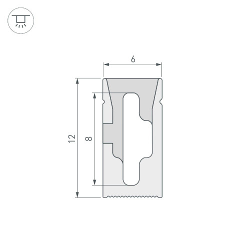 Силиконовый профиль Arlight WPH-FLEX-0612-SIDE-S8-10m WHITE 040825