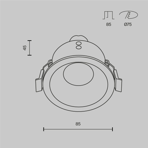 Встраиваемый светильник Maytoni Technical Zoom DL032-2-01W-1(N)