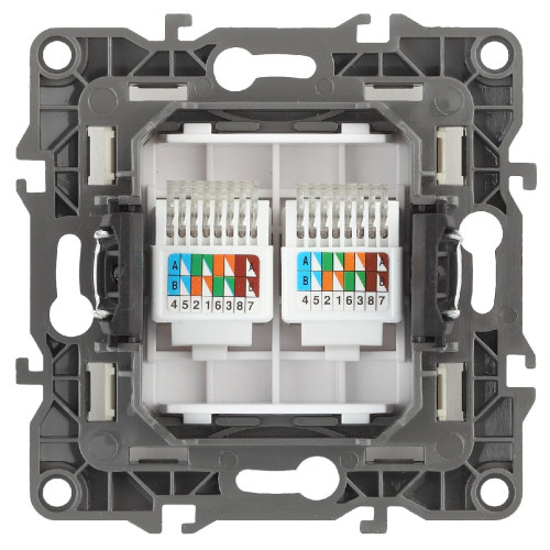 Розетка информационная двойная 2XRJ45 Эра 12-3108-12 Б0019354