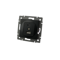Механизм USB розетки Arlight SCT-MUAC-PL-BK-V (5V, 3A, QC4) 049838