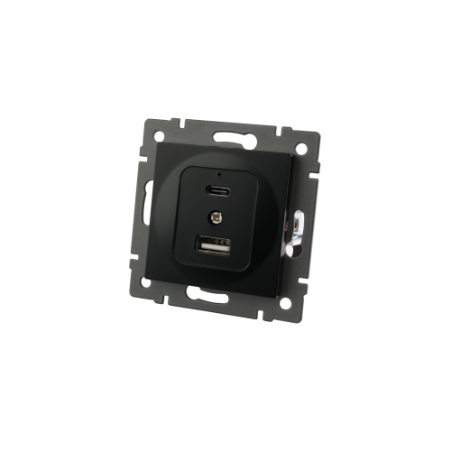 Механизм USB розетки Arlight SCT-MUAC-PL-BK-V (5V, 3A, QC4) 049838