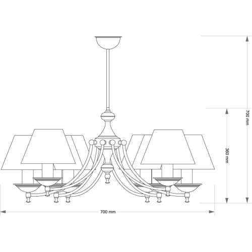 Люстра на штанге Kutek San Marino Lampshade SAN-ZW-8(P/A)CR