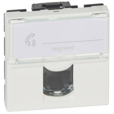 Розетка компьютерная RJ45 Legrand Mosaic UTP 5 кат белая 076554