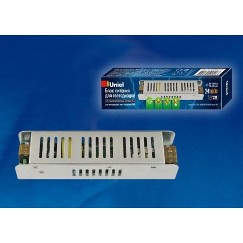 Блок питания (UL-00002429) Uniel 24V 60W IP20 2,5A UET-VAS-060B20 24V IP20