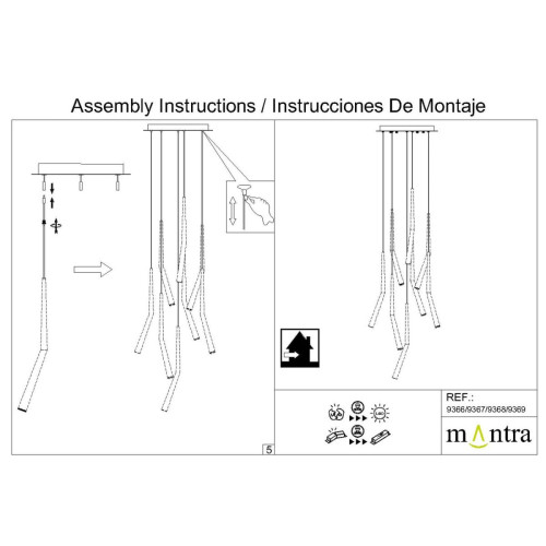 Основание потолочное 8L Mantra Modular Light Florones 9367