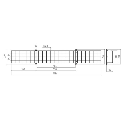 Решетка защитная Эра SPO-BAR-1300-200  Б0049260