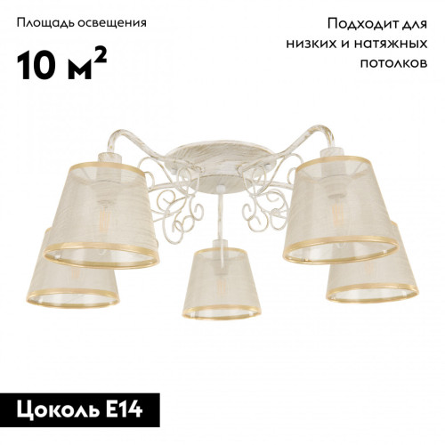 Потолочная люстра Arte Milano 341120/5 WT+G