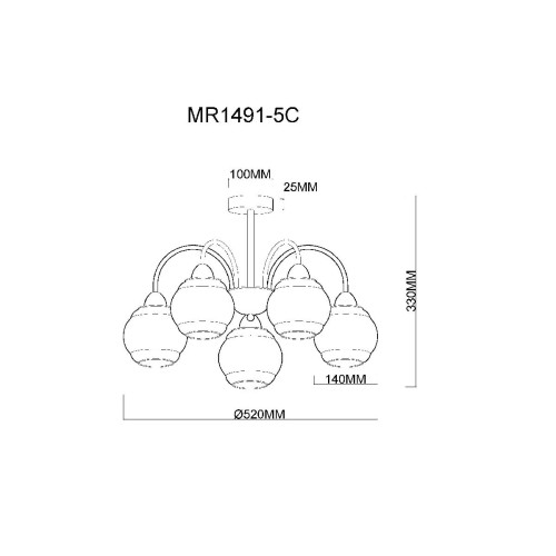 Люстра на штанге MyFar Kris MR1491-5C
