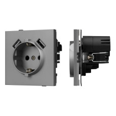 Механизм розетки с USB зарядкой Arlight SCT-TENDO-MUAA-PL-GR (230V, 16A) 054084 Механизм розетки с USB зарядкой Arlight SCT-TENDO-MUAA-PL-GR (230V, 16A) 054084