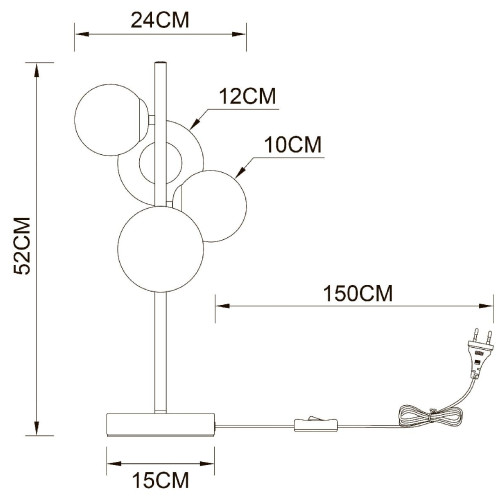 Настольная лампа Arte Lamp Gemini A2243LT-4PB