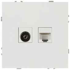 Розетка ЭРА Galaxy 15-3110-01 комбинированная RJ45+TV IP20 белый Б0070776