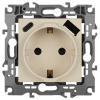 Розетка со шторками с USB type-A+C Эра 12-4108-02 Б0067731