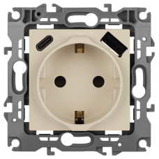 Розетка со шторками с USB type-A+C Эра 12-4108-02 Б0067731