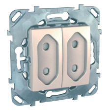 Розетка двухмодульная Schneider Electric Unica б/з со шторками 10A 250V MGU5.3131.25ZD