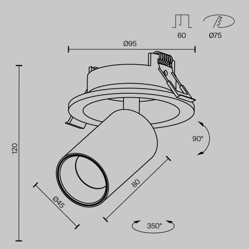 Встраиваемый спот Maytoni Focus Led C071CL-7W4K-B