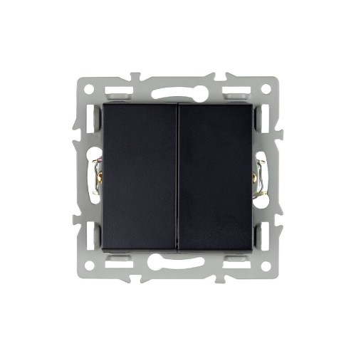 Механизм выключателя двухклавишный проходной Arlight SWT-MKP2-PL-BK (250V, 16A) 043728