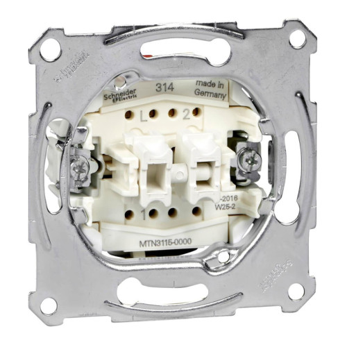 Выключатель двухклавишный Schneider Electric Merten QuickFlex MTN3115-0000