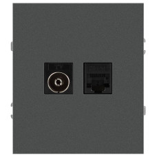 Розетка Эра Arktik 16-3110-06 комбинированная RJ45+TV графит Б0070499
