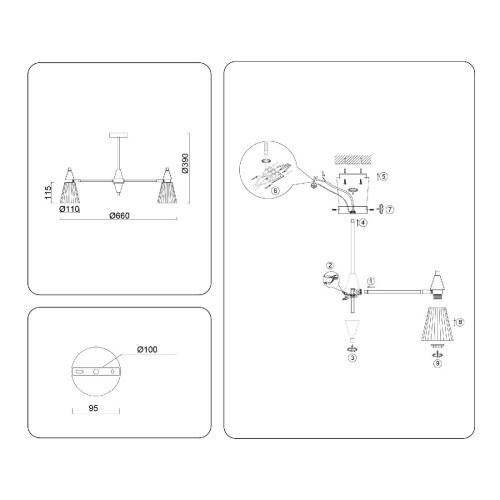 Люстра на штанге Ambrella Light High Light Heigh Light LH58114