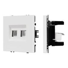 Механизм сдвоенной телефонной розетки Arlight SCT-NOBE-MTL2-SFPL-WH (RJ-11, 4C) (Белый кварц) 054308