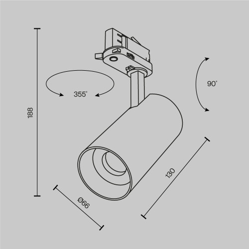Трековый трехфазный светильник Maytoni Focus Led TR197-3-20WCCT-M-B