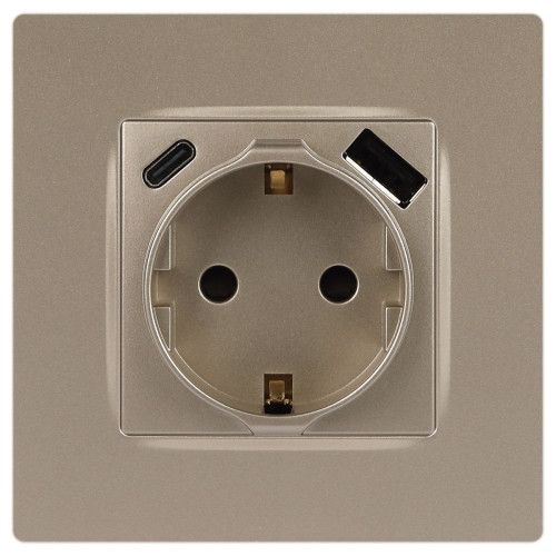 Розетка со шторками с USB type-A+C Эра 12-4108-04 Б0067727