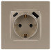Розетка со шторками с USB type-A+C Эра 12-4108-04 Б0067727