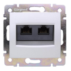 Розетка компьютерная 2хRJ45 Legrand Valena 5e кат UTP на винтах белая 774239