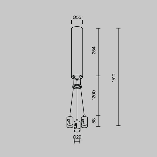 Подвесной набор с основанием под блок питания для шинопровода  Maytoni Flarity TRA154SW-BB-R-B