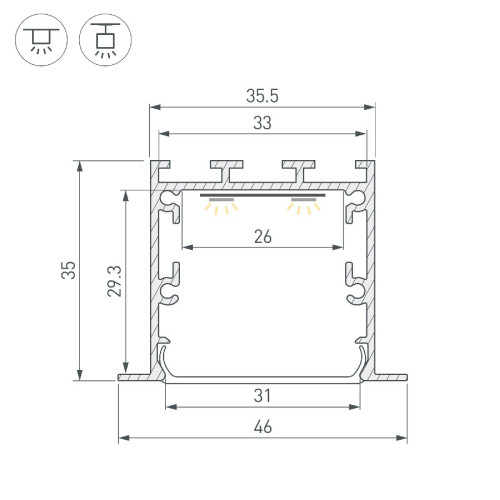 Профиль Arlight LINIA49-F-M-3000 BLACK 055443