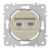 Розетка телефонная RJ11 + компьютерная RJ45 Arte Milano 202.44-1.shampan