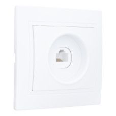 Розетка компьютерная RJ45 скрытой установки IP20, белая 