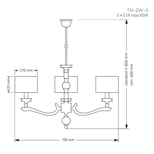 Подвесная люстра Kutek Mood Tivoli TIV-ZW-3 (N)