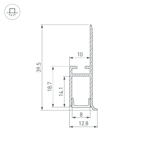 Алюминиевый профиль Arlight WALL-FANTOM-BENT-W10-SIDE-2000 ANOD 043694(1)