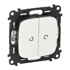 Переключатель двухклавишный Legrand Valena Allure 10А 250В с подсветкой белый 752709