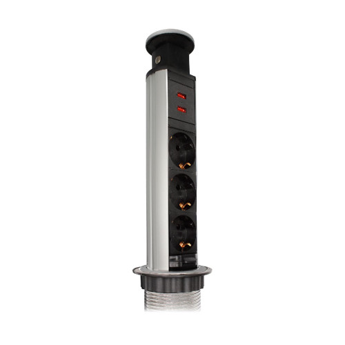 Блок розеток 105S (J) (3 секции + 2 USB) Mebax 00-00003152