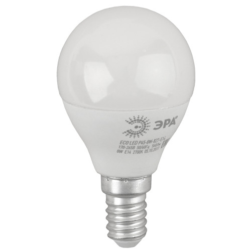 Лампа светодиодная Эра E14 8W 2700K ECO LED P45-8W-827-E14 Б0030022