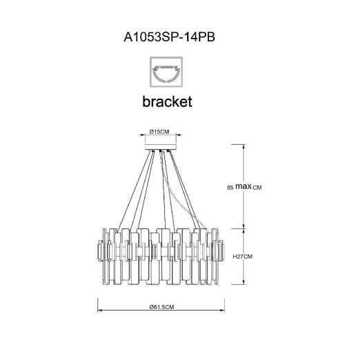 Подвесная люстра Arte Lamp Alya A1053SP-14PB