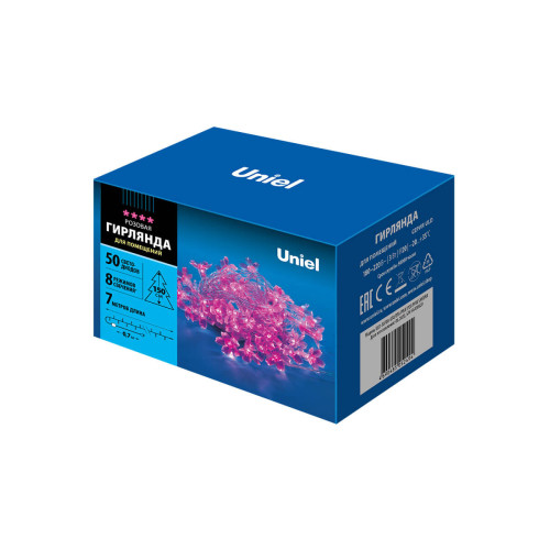 Светодиодная гирлянда (07933) Uniel Сакура 220V розовый ULD-S0700-050/DTA PINK IP20 PINK SAKURA