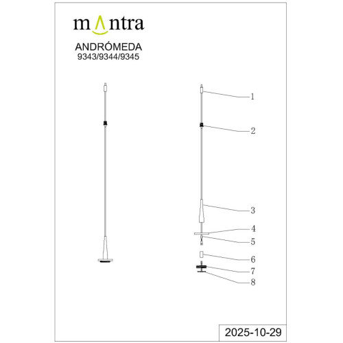 Подвес светодиодный без плафона и основания Mantra Andromeda 9343